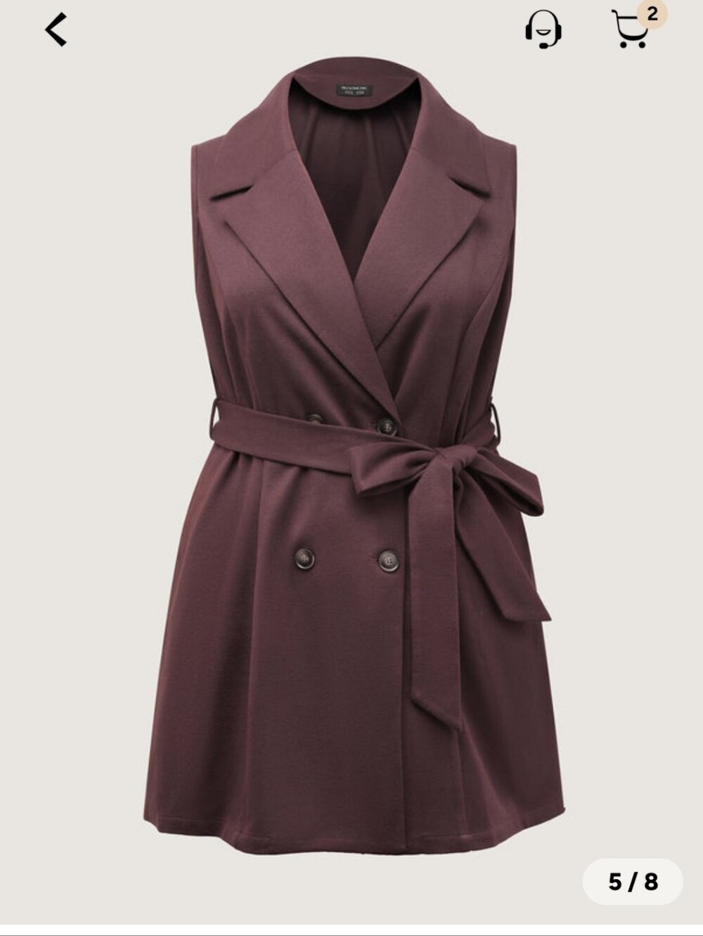 BloomChic Button Detail Belted Pockets Vest